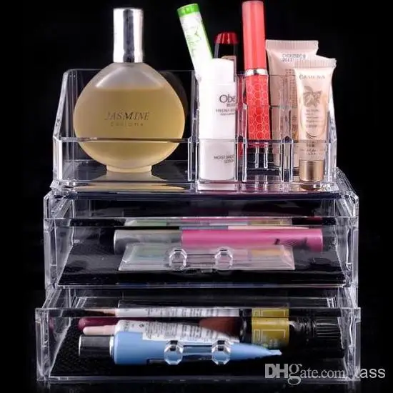 

Clear Acrylic Cosmetic Jewellery Organizer Makeup Box Case SF-1063 acrylic makeup organizer
