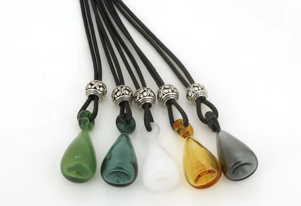 

New Arrive Essential Oil Bottle Necklaces&Pendants Aroma Perfume Diffusfer Pendant Water Drop Glass Crystal Pendant