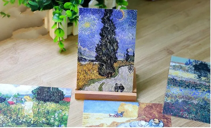 30 листов/партия масляные открытки Van Gogh поздравительная открытка Рождественская