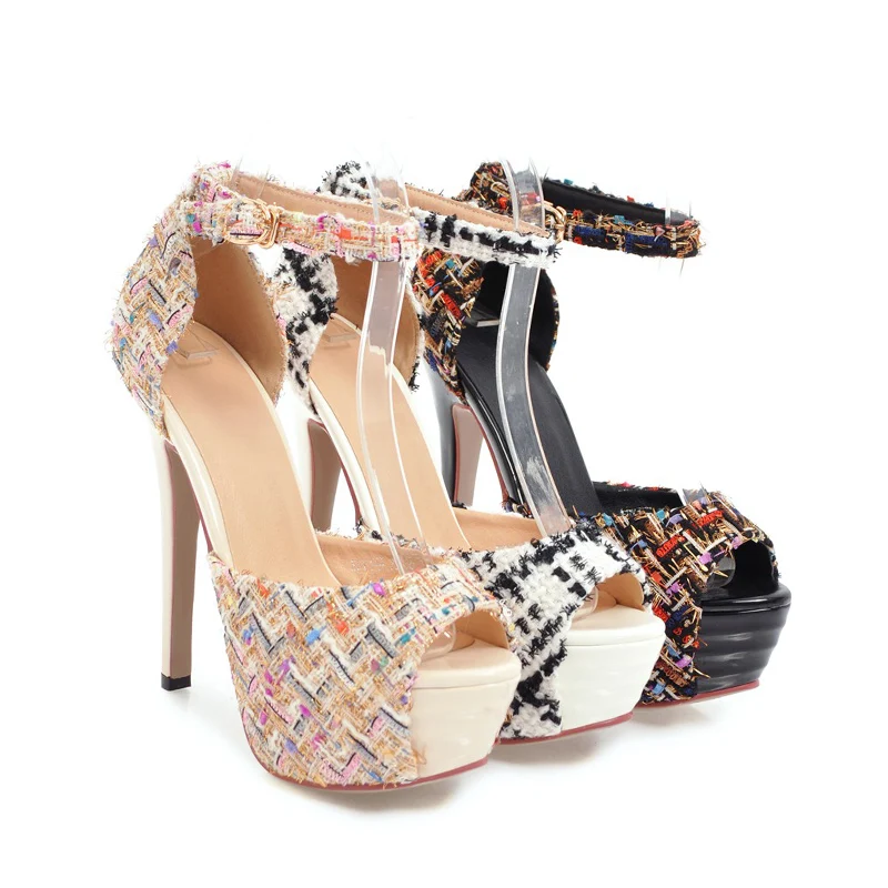 Женские босоножки на очень высоком каблуке с открытым носком|platform sandals|heel sandalsfashion
