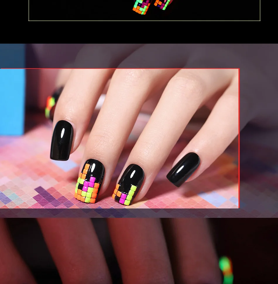 BORN PRETTY 1 коробка флуоресцентный ноготь заклепки Сердце Звезда смешанный размер 3D украшения ногтей в колесо