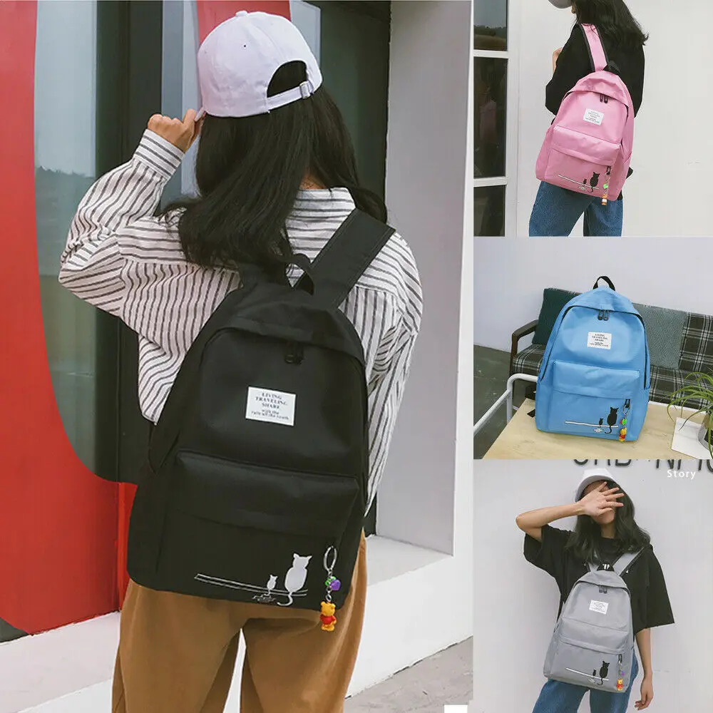 Повседневный рюкзак для женщин однотонные школьные ранцы книг девочек ранец на