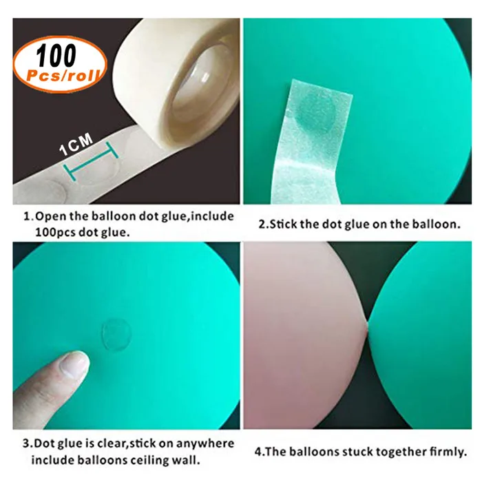 100pcs Roll Glue Аксессуары для шариков, 5 м, цепочка для воздушных шаров, ПВХ, резина, для свадебной вечеринки, дня рождения, декоративный шар, цепь, арка, декор для дня рождения - Цвет: 100pcs Roll Glue