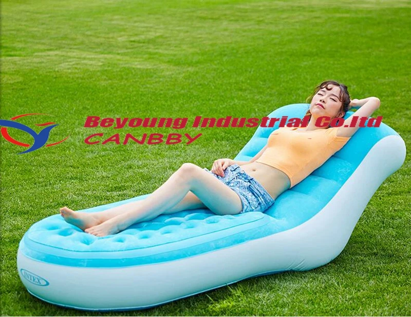 Синий Intex Splash Lounge L форма мягкое надувное кресло из ПВХ диван со спинкой, проколов дно