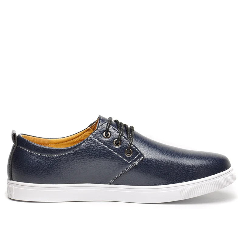Fashion High Quality PU Leather Men Casual Shoes Lace-Up Oxfords Mens New Brand Flats Zapatos Classic Board shoes | Обувь