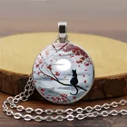 Полный, ожерелье с изображением черного кота на дереве Астрономия ювелирные изделия Хэллоуин природа художественное ожерелье-кулон Антикварные Ювелирные изделия Подарки