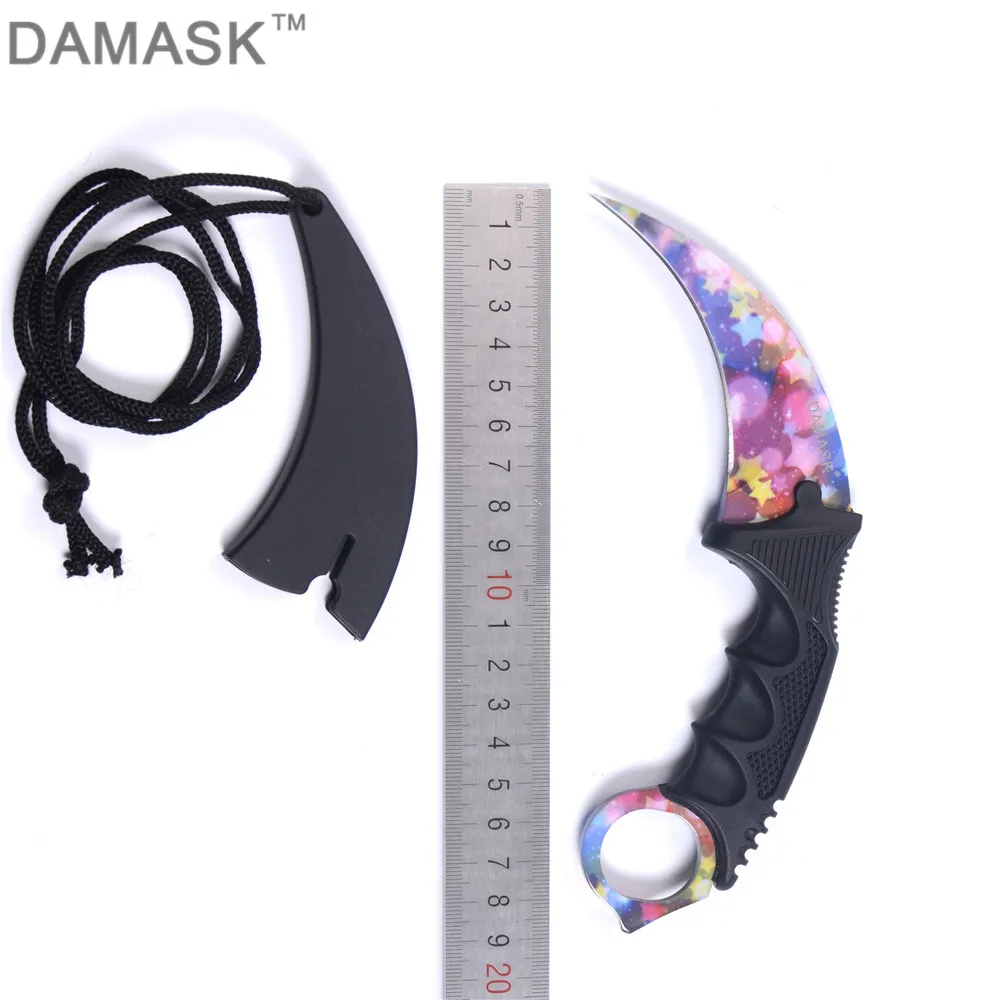 DAMASK Karambit открытый самозащитный нож для походов и выживания ультра-тонкий на