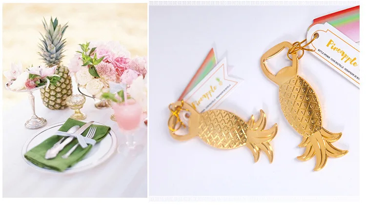 500PCS Bottle Opener Pineapple Shape Alloy Tool Wedding Party Birthday Baby Shower Favor Gift Souvenirs Eco-Friendly Golden tool | Дом и сад