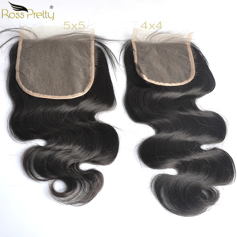 Ross Pretty Remy Lace Closure 5x5 бразильские волосы для тела волна Детские предварительно