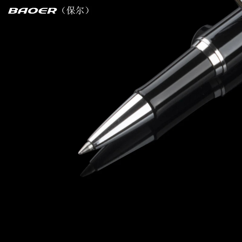 Шариковая ручка Baoer 508 с черными и серебристыми зажимами 0 5 мм черные чернила в