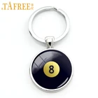 Брелок для ключей TAFREE номер 8 бильярдный мяч черный восемь мячей картина бильярдный брелок повседневные спортивные мужские украшения мяч Поклонники KC564
