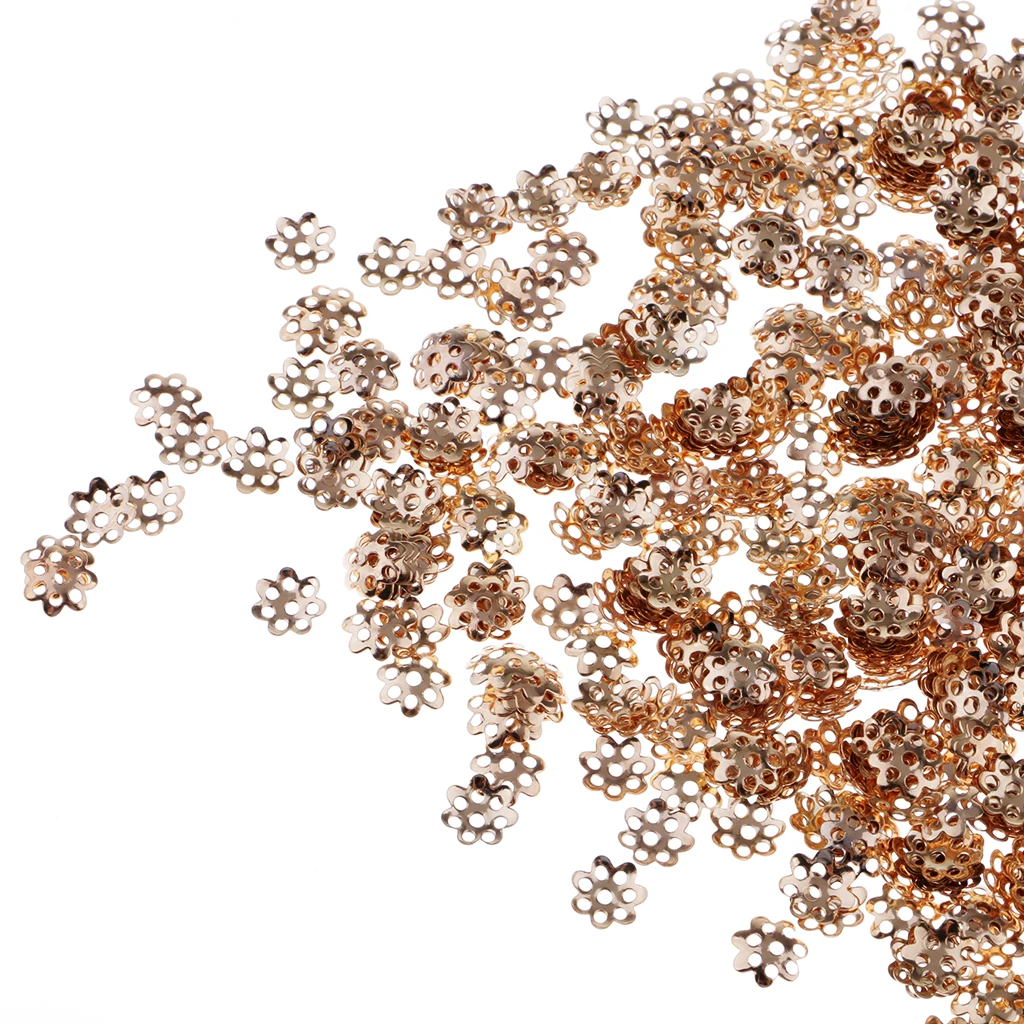 

1000 Piece Gold Flower Bead Caps Jewelry Making Accessories Findings 7mm