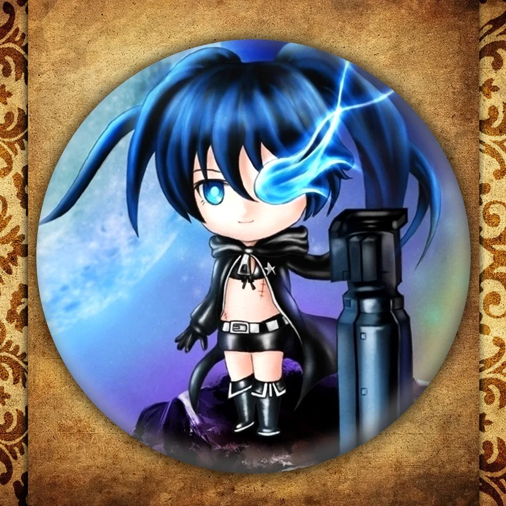 Короткая футболка с героями из японского аниме BLACK ROCK SHOOTER бейдж дисплеем модные