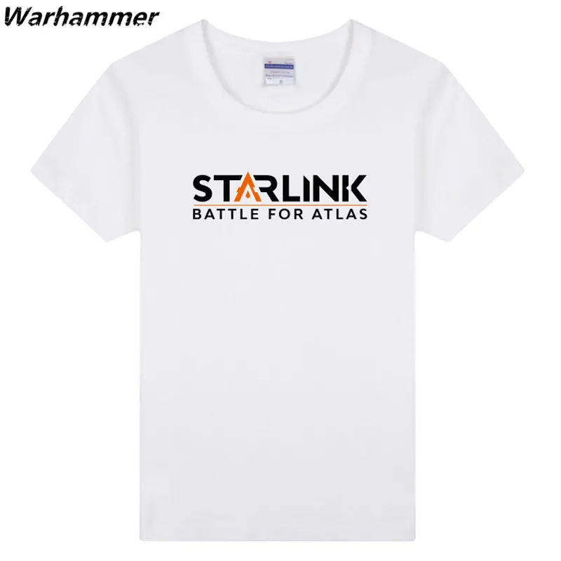 Warhammer игры Новая футболка Для мужчин стадо печатных Starlink Битва за Atlas хлопковые с