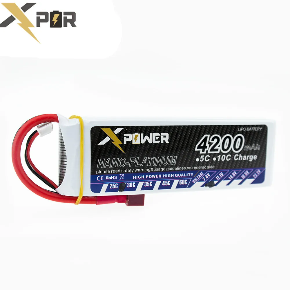 Литий-полимерный аккумулятор 11 1 В 3S 4200 мАч 30C Max 35C XT60 EC5 T вилка Xpower литиевые