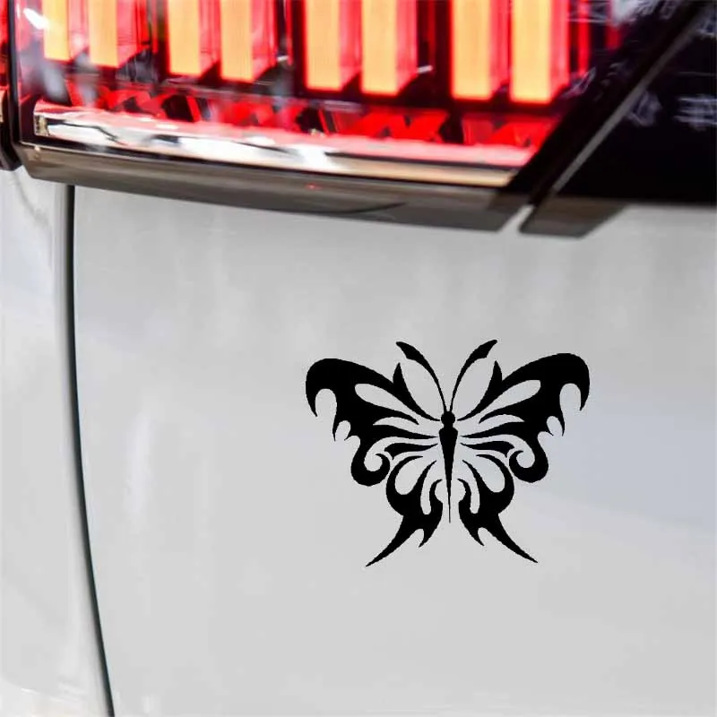 

YJZT 14.8CM*11.7CM Artistic Beautiful Butterfly Caricature Interesting Vinyl Decal Car Sticker Black/Silver C19-1442