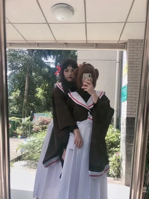 Аниме карточка Captor Sakura Kinomoto Tomoyo Daidouji кимоно Косплей Костюм Хэллоуин костюмы для