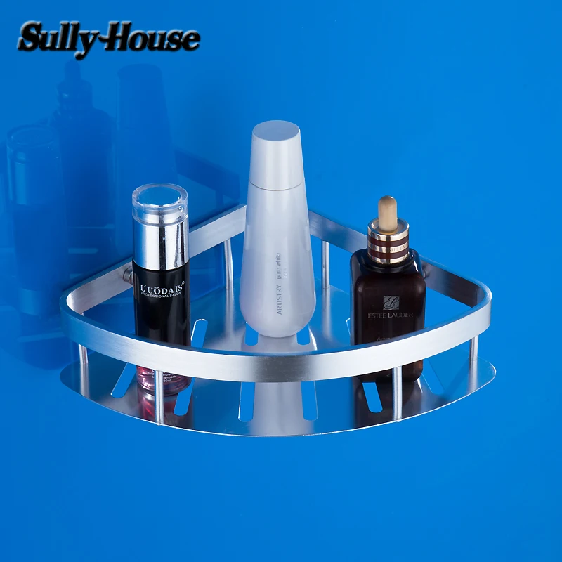 Угловая алюминиевая полка для ванной комнаты Sully House двухслойный настенный