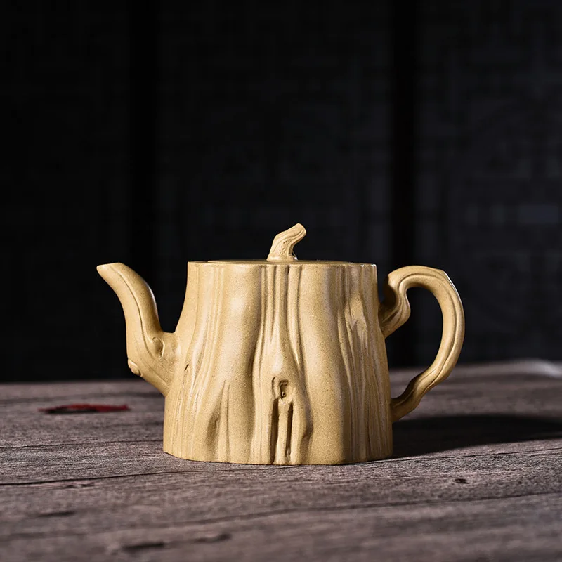 

280ml Yixing Zisha Tea Pot Genuine Famous Teapot Handmade Purple Clay Stump Teapot Kung Fu Tea Kettle Free Shipping