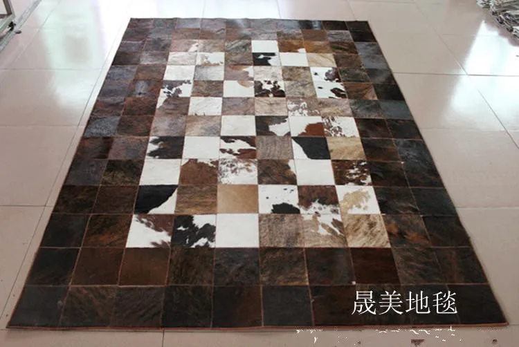 

Fashionable art carpet 100% natural genuine cowhide leather casino carpet for sale