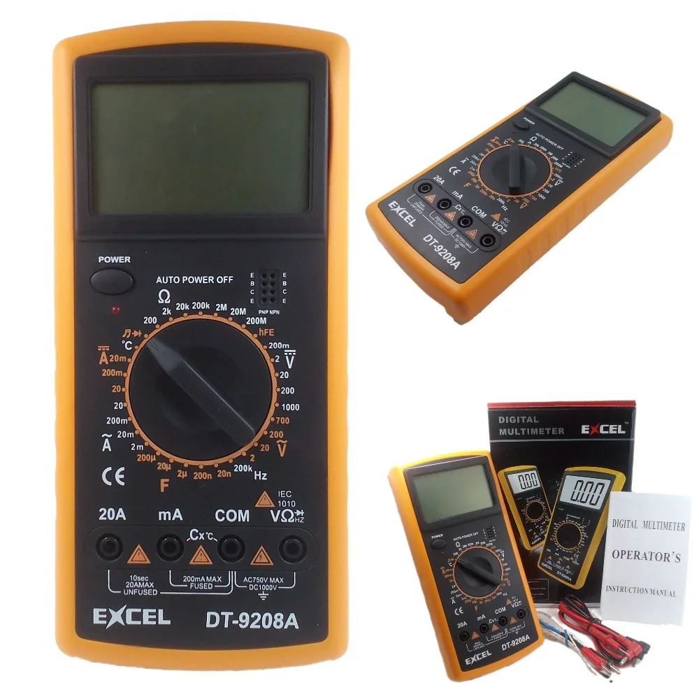 Цифровой мультиметр EXCEL DT9208A Измеритель постоянного/переменного тока напряжения