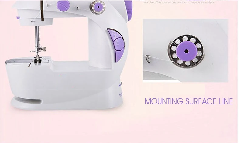FHSM-201 hand operated automatic Sewing Machine manual electric house easy stitch pink sewing equipment with foot pedal