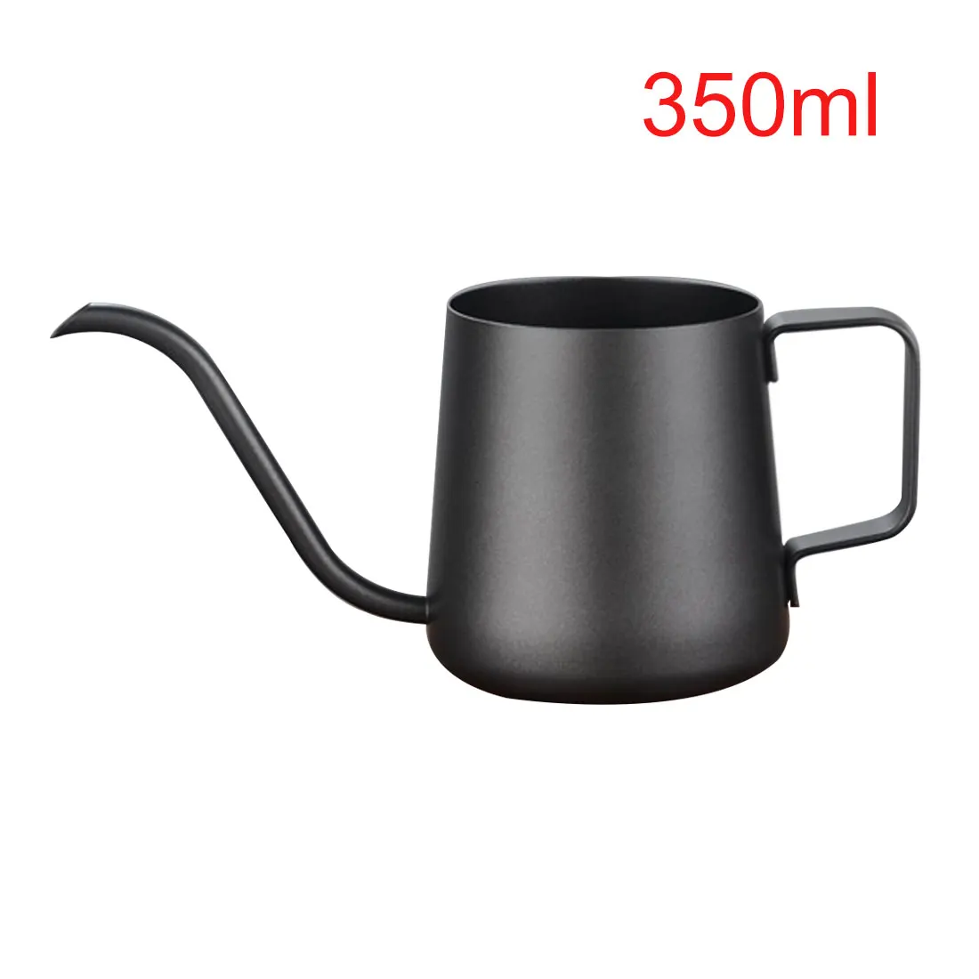 350ml Black 1 шт 250/350 мл нержавеющая сталь Форма гусиной шеи ручной капельный кофейник носик длинный рот чайник кофеварка - Цвет: 350ml Black