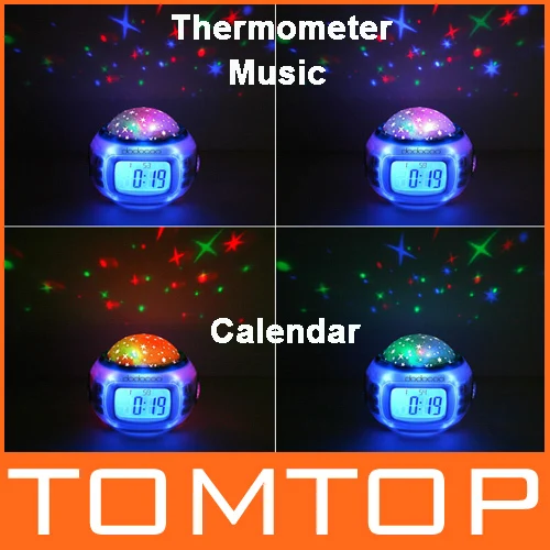 Музыка звездное сигнализации проекции небо календарь термометр с розничной
