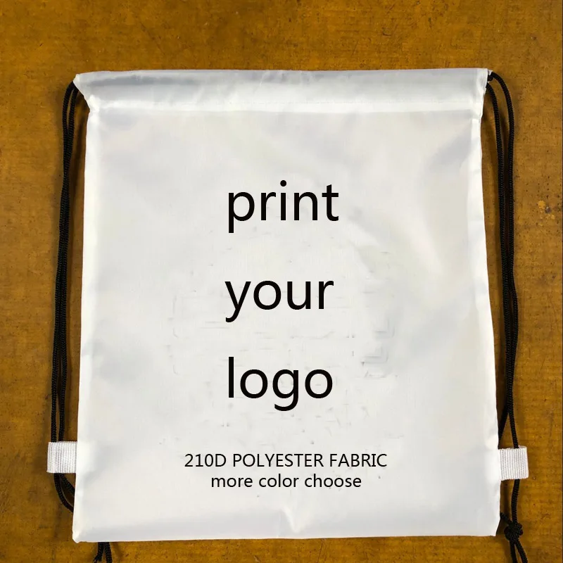 100 шт. рюкзак на шнурке с логотипом высокого качества 210D полиэфирная ткань заказ