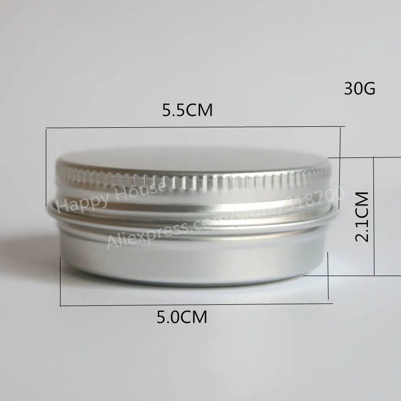 30 x 30G Aluminum Jar 1 oz Metal Cosmetic Packaging Container30 g Candle Cream Can Container | Красота и здоровье