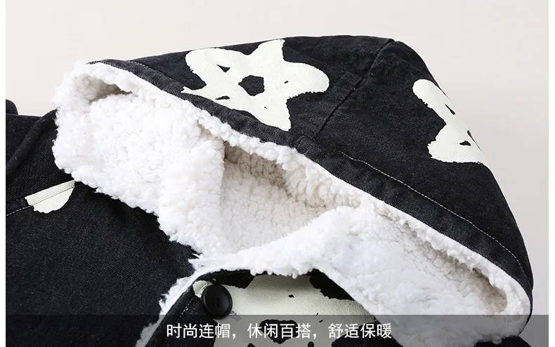 2017 зимний модный длинный Джинсовый плащ для девочек детская хлопковая свободная