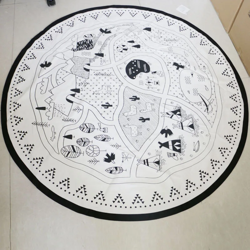 INS Новая деревня DIY Раскрашивание хлопок холст детский игровой коврик Детские