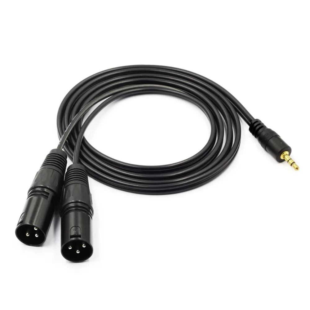 

3.5mm to 2 XLR Audio Cable Jack 3.5mm Male to Dual XLR Male Balanced XLR Line for Microphone Mixer Amplifier Guitar Effects