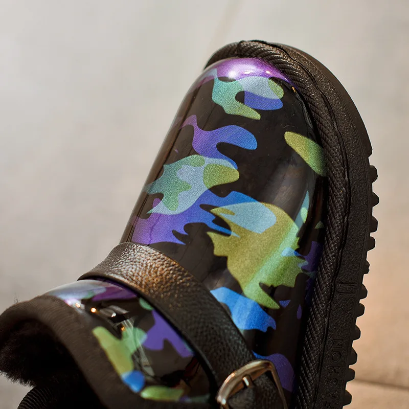 Winter Children Ankle Plush Boots Girls Snow Shoes Waterproof Casual Boys Flat Sneakers Kids for Camouflage | Детская одежда и