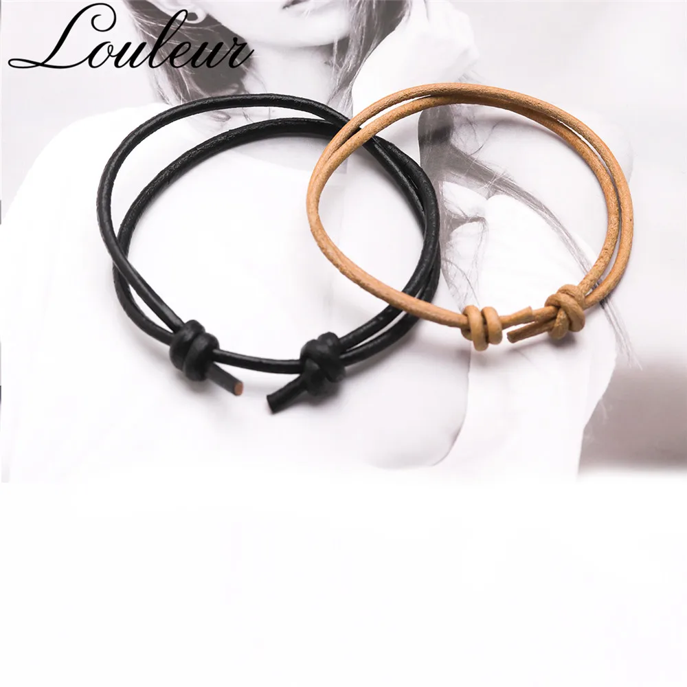 

Louleur Cheap Leather Bracelets Bangles For Men Women Black Brown Braided Rope Wrist Band Bracelet Circlet Jewelry Adjustable