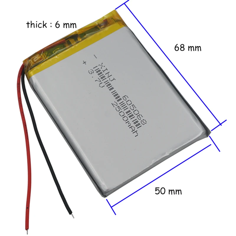 XINJ 3,7 V 2500 mAh литий-полимерная аккумуляторная батарея Li ion li-po для телефона электронная книга планшет MID портативный dvd планшет PC 605068