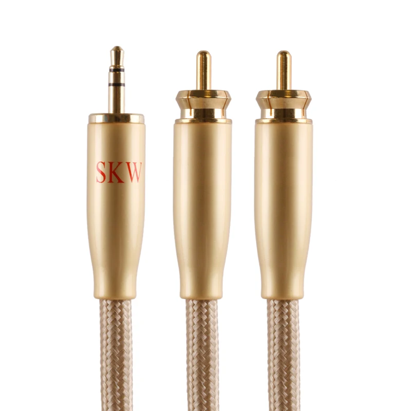 Аудиофилы цифровой аудио коаксиальный 3.5 мм штекер 2 RCA Муж skw стерео y кабель для