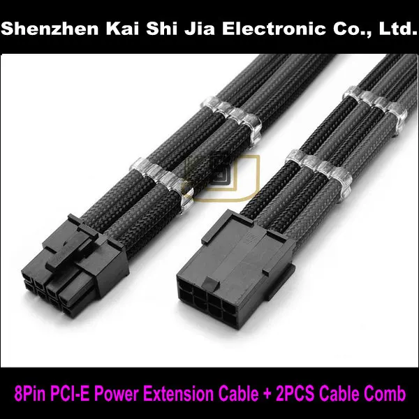 Высокое качество 12 &quotчерный и темно-серый 8 Pin GPU PCI Express PCI-E один рукавами Мощность