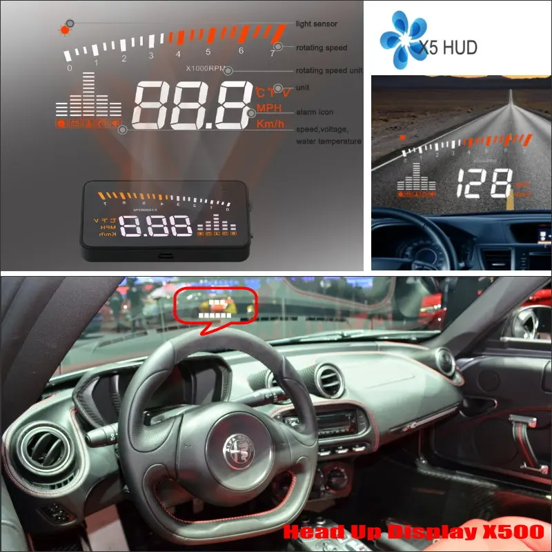 Фото Для Alfa Romeo 147/159 или человека-паука, 2010-2018 автомобиль OBD HUD Предупреждение головой вверх Дисплей аксессуары для безопасного вождения Экран про... №1