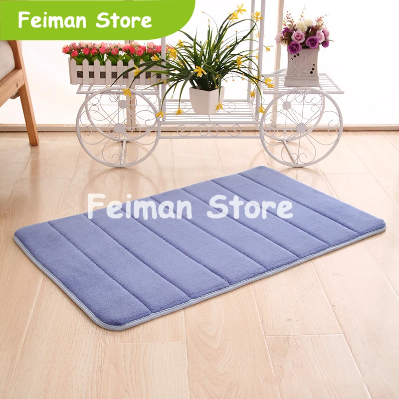 Коралловый бархатный дверной коврик с памятью Одноцветный ковер для гостиной