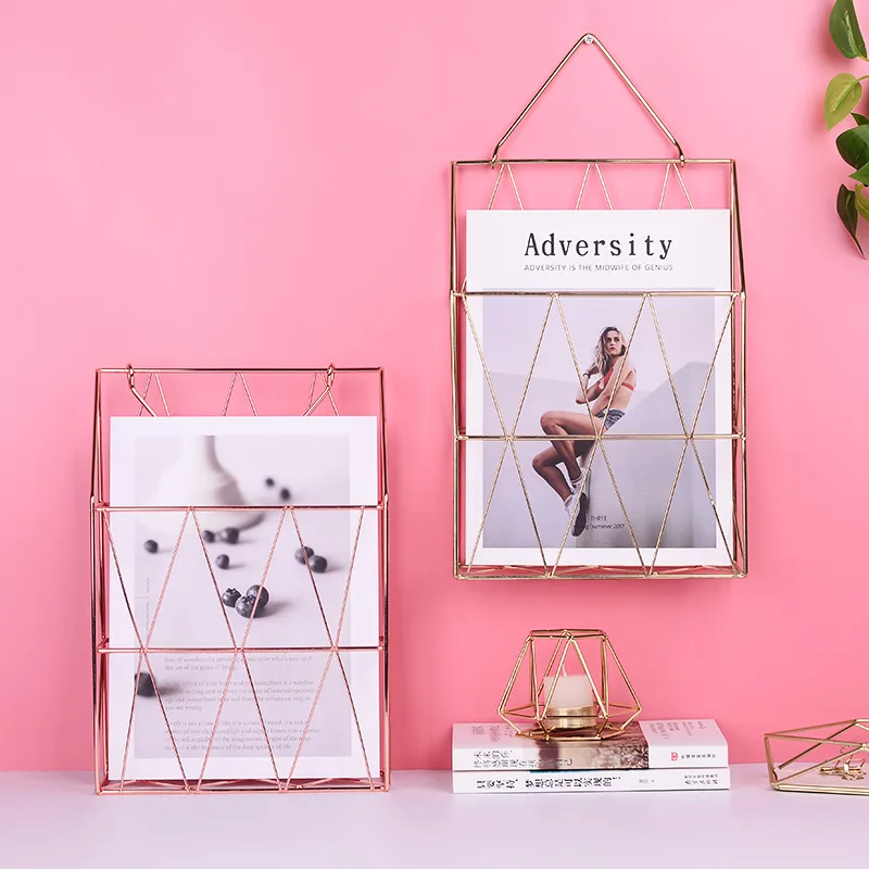 Скандинавские Инс железные книги корзина для хранения настенная подвесная