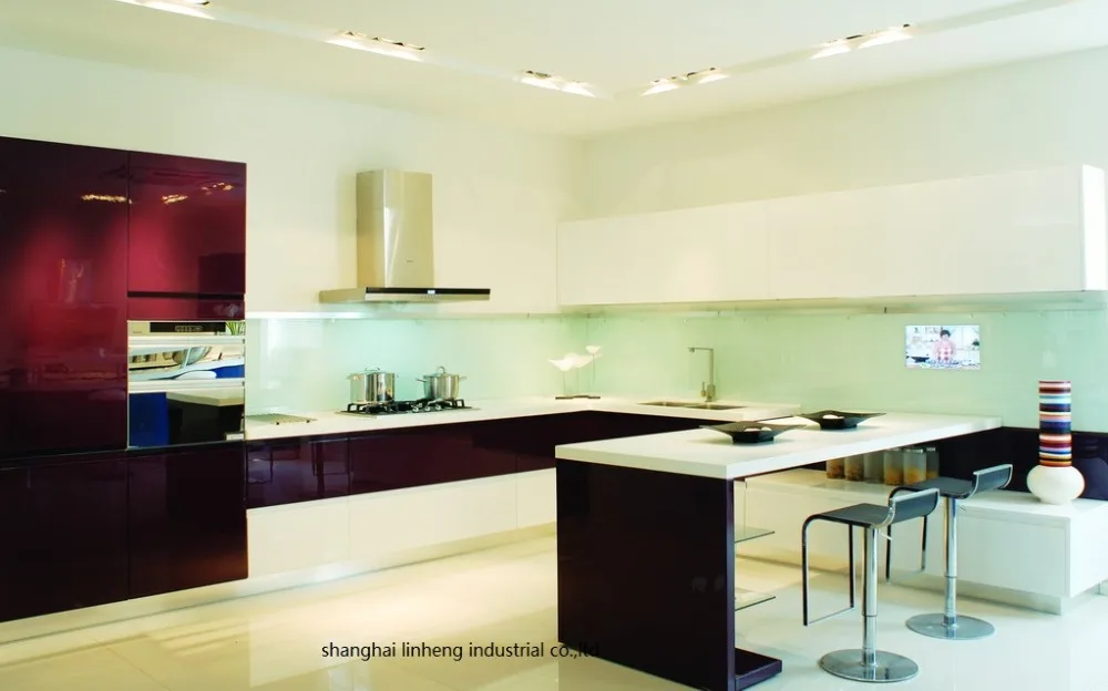 Современный глянцевый/лаковый кухонный шкаф (стандартный)|lacquer kitchen cabinet|kitchen