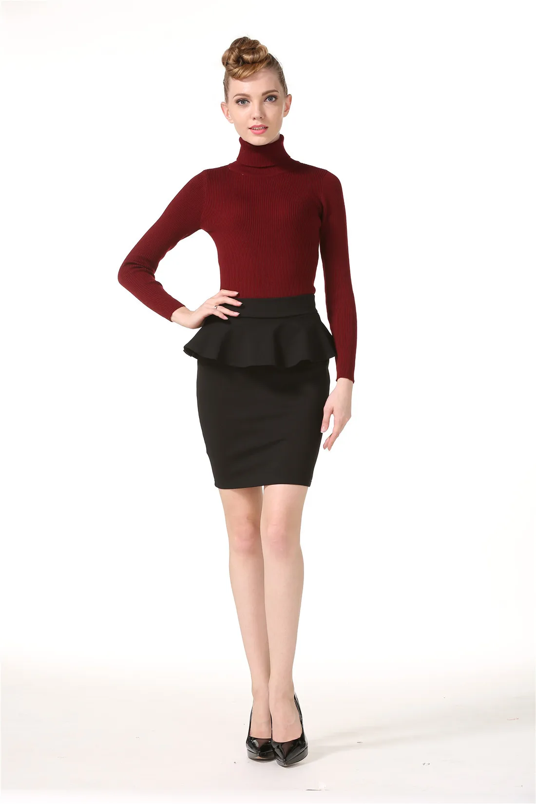 Faldas mujer moda Большие размеры женские юбки-карандаш боковая юбка в виде листьев лотоса бедра, высокая талия Юбка saia плюс размер 5XL