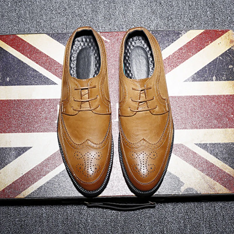 

28-68 Men Leather Shoes Brogues Social Shoe Male Men Elegant Designer Formal Brand Sapatenis #MSW8118166