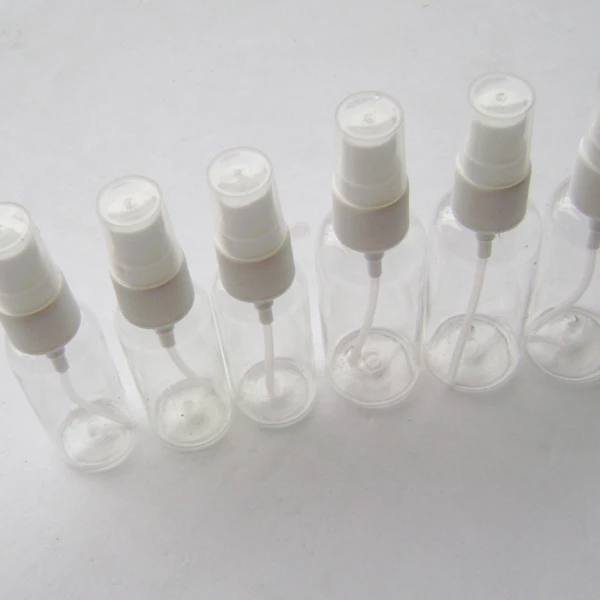 

30ml/50ml 10/30/50pcs/lot PET transparent spray bottle with white nozzle,portable perfume/cosmetics packing bottle.