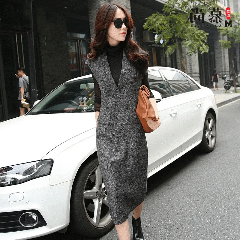 Женский модный комплект из двух предметов осень зима темперамент Тонкий Сплит v