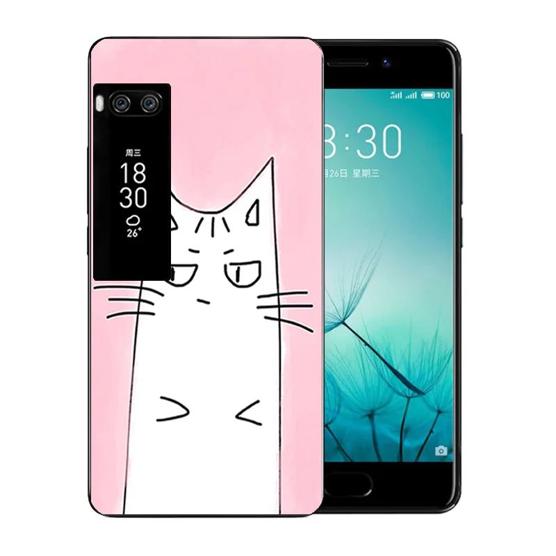 For Meizu pro 7 Phone Case Luck Cat Pattern Soft TPU Funda Luxury Silicone Shell Back Cover Matte Coque |