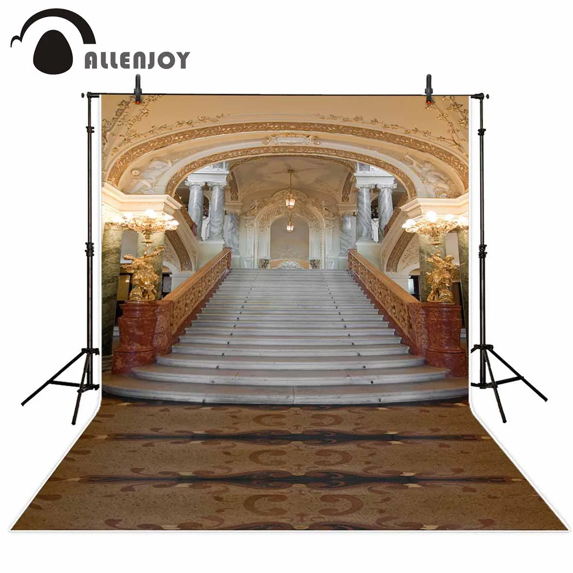 

Allenjoy photography backdrop luxury palace retro building stairs background newborn photobooth photo prop printed