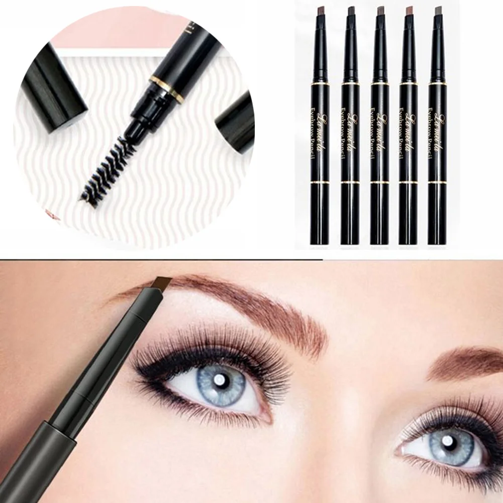 Natural Double Automatic Eyebrow Pen Long Lasting Waterproof Makeup Pencil With Eye brow Brush tool | Красота и здоровье