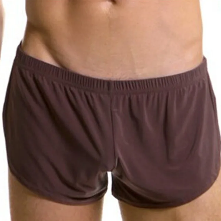 Мужские свободные Трусы со стрелками и заниженной талией мягкие шелковые шорты